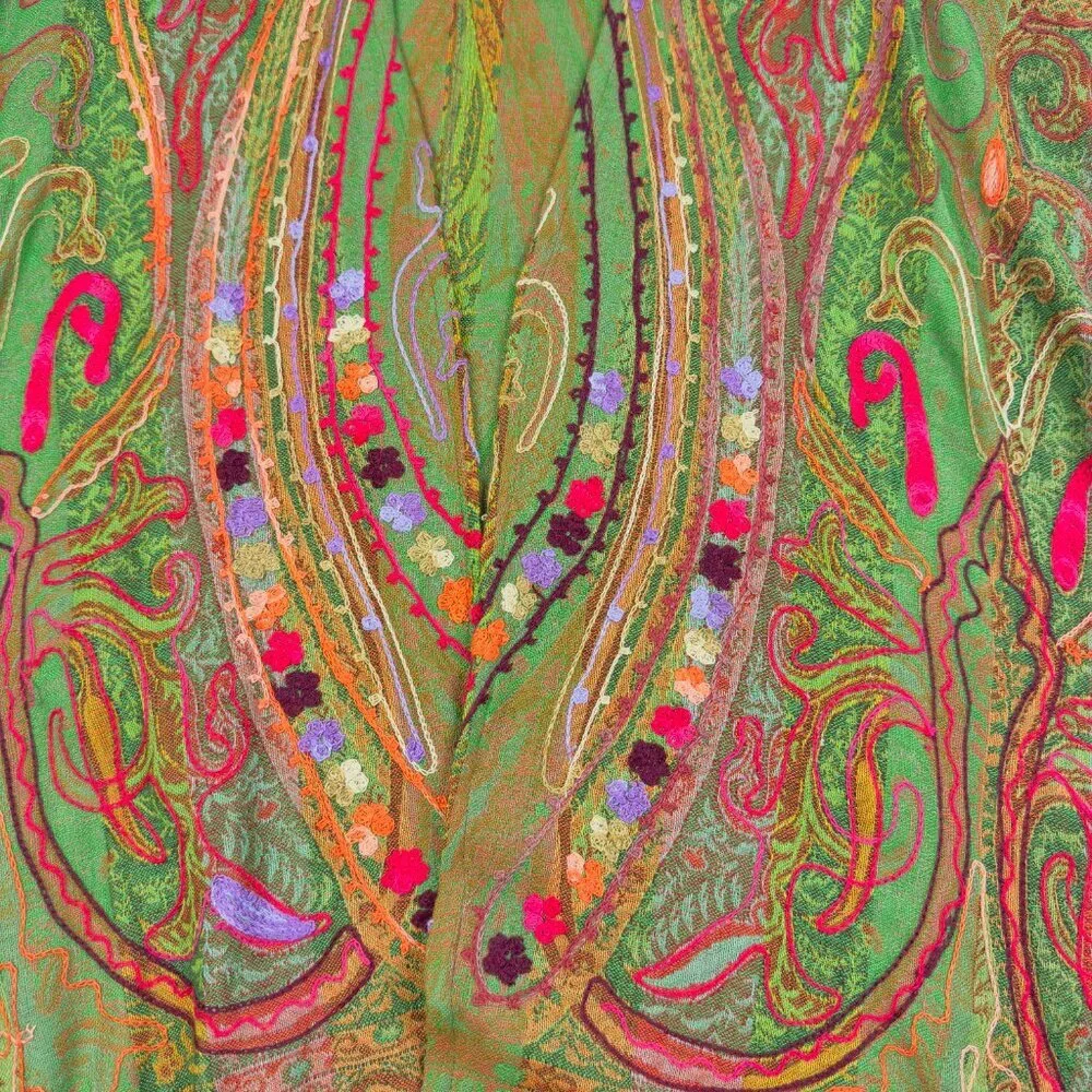 Soft Surroundings Viscose/Wool Artsy Art To Wear Open Front Jacket Women's PS/PM